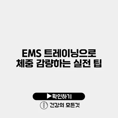 EMS 트레이닝으로 체중 감량하는 실전 팁