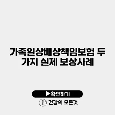 가족일상배상책임보험 두 가지 실제 보상사례