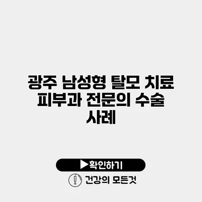 광주 남성형 탈모 치료 피부과 전문의 수술 사례