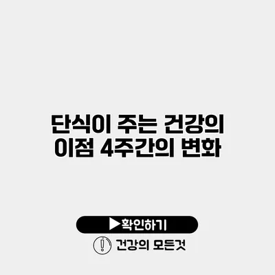단식이 주는 건강의 이점 4주간의 변화