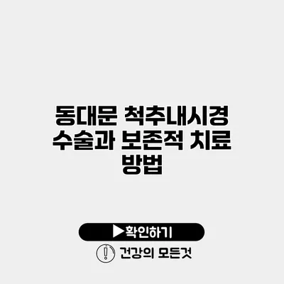 동대문 척추내시경 수술과 보존적 치료 방법