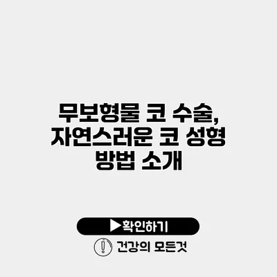 무보형물 코 수술, 자연스러운 코 성형 방법 소개