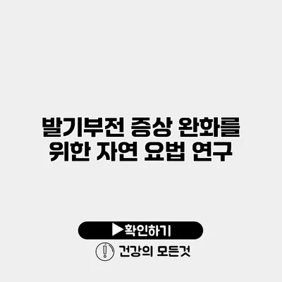발기부전 증상 완화를 위한 자연 요법 연구