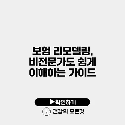 보험 리모델링, 비전문가도 쉽게 이해하는 가이드