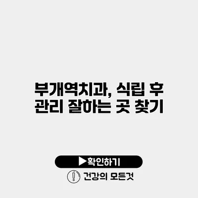 부개역치과, 식립 후 관리 잘하는 곳 찾기