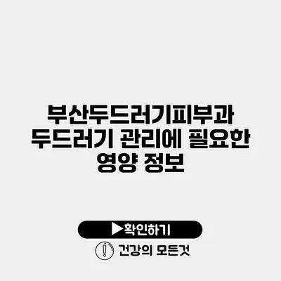 부산두드러기피부과 두드러기 관리에 필요한 영양 정보