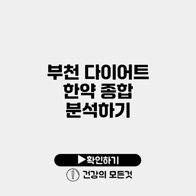 부천 다이어트 한약 종합 분석하기