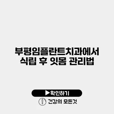 부평임플란트치과에서 식립 후 잇몸 관리법