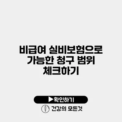 비급여 실비보험으로 가능한 청구 범위 체크하기