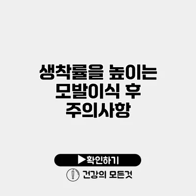 생착률을 높이는 모발이식 후 주의사항