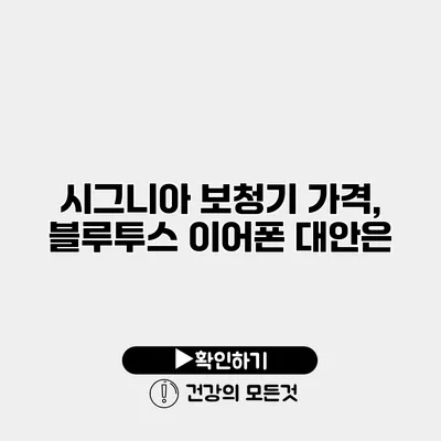 시그니아 보청기 가격, 블루투스 이어폰 대안은?