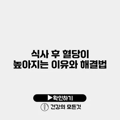 식사 후 혈당이 높아지는 이유와 해결법
