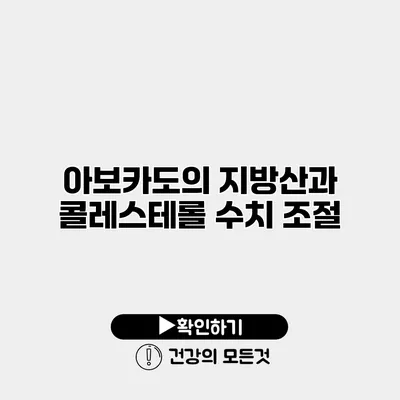 아보카도의 지방산과 콜레스테롤 수치 조절