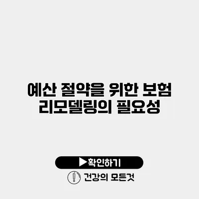 예산 절약을 위한 보험 리모델링의 필요성