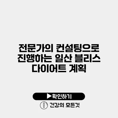 전문가의 컨설팅으로 진행하는 일산 블리스 다이어트 계획