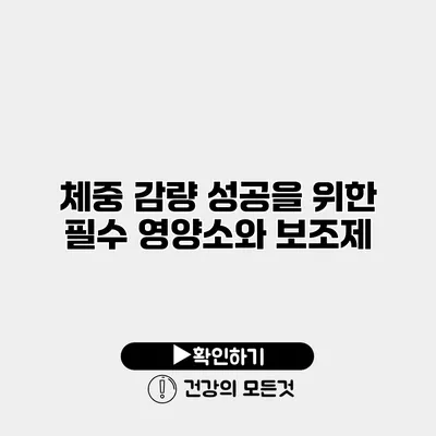 체중 감량 성공을 위한 필수 영양소와 보조제