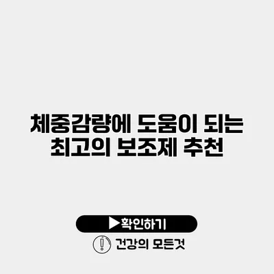 체중감량에 도움이 되는 최고의 보조제 추천