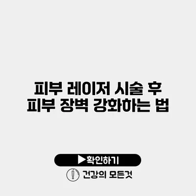 피부 레이저 시술 후 피부 장벽 강화하는 법