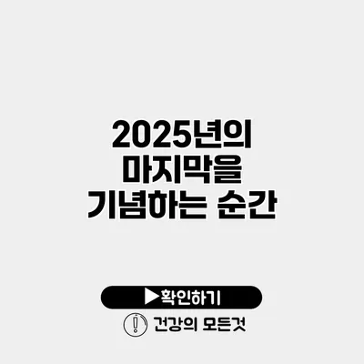 2025년의 마지막을 기념하는 순간