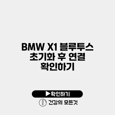BMW X1 블루투스 초기화 후 연결 확인하기