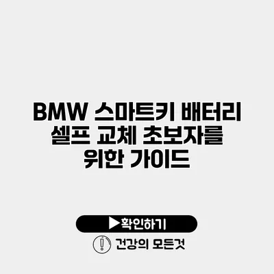 BMW 스마트키 배터리 셀프 교체 초보자를 위한 가이드