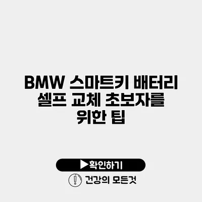 BMW 스마트키 배터리 셀프 교체 초보자를 위한 팁