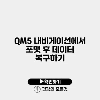 QM5 내비게이션에서 포맷 후 데이터 복구하기