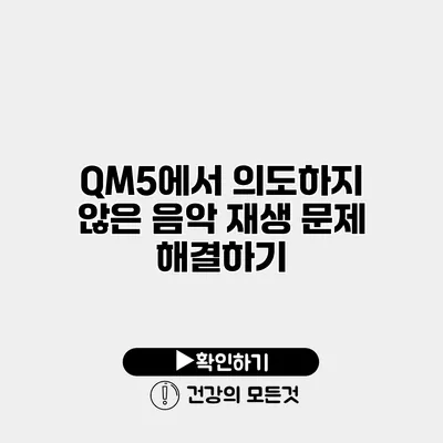 QM5에서 의도하지 않은 음악 재생 문제 해결하기