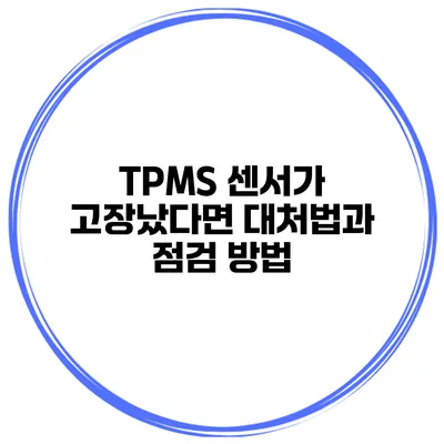 TPMS 센서가 고장났다면? 대처법과 점검 방법