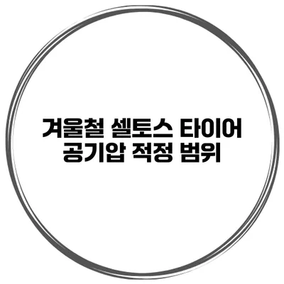 겨울철 셀토스 타이어 공기압 적정 범위