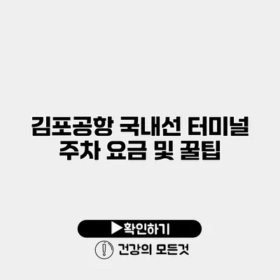 김포공항 국내선 터미널 주차 요금 및 꿀팁