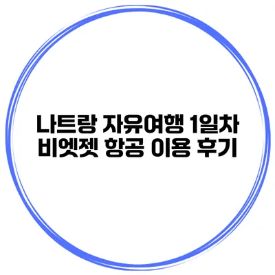 나트랑 자유여행 1일차 비엣젯 항공 이용 후기