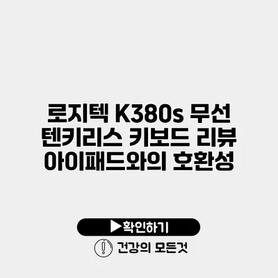 로지텍 K380s 무선 텐키리스 키보드 리뷰 아이패드와의 호환성
