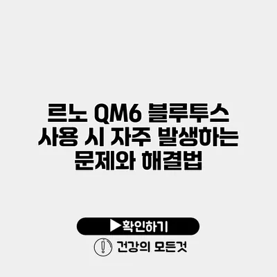 르노 QM6 블루투스 사용 시 자주 발생하는 문제와 해결법
