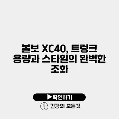 볼보 XC40, 트렁크 용량과 스타일의 완벽한 조화