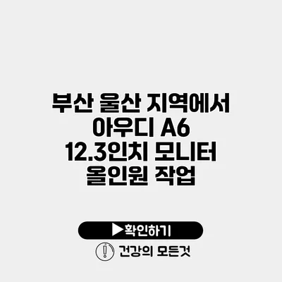 부산 울산 지역에서 아우디 A6 12.3인치 모니터 올인원 작업