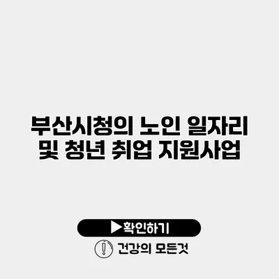 부산시청의 노인 일자리 및 청년 취업 지원사업
