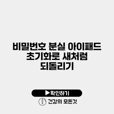 비밀번호 분실? 아이패드 초기화로 새처럼 되돌리기