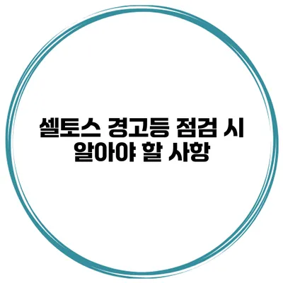 셀토스 경고등 점검 시 알아야 할 사항