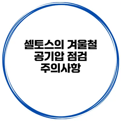 셀토스의 겨울철 공기압 점검 주의사항
