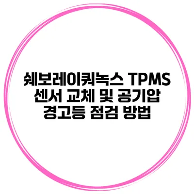 쉐보레이쿼녹스 TPMS 센서 교체 및 공기압 경고등 점검 방법