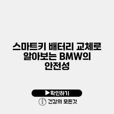 스마트키 배터리 교체로 알아보는 BMW의 안전성