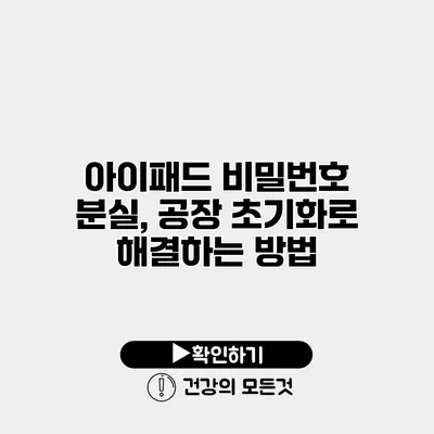 아이패드 비밀번호 분실, 공장 초기화로 해결하는 방법