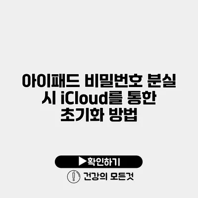 아이패드 비밀번호 분실 시 iCloud를 통한 초기화 방법