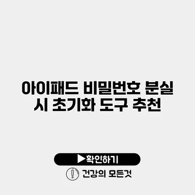 아이패드 비밀번호 분실 시 초기화 도구 추천