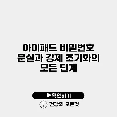 아이패드 비밀번호 분실과 강제 초기화의 모든 단계