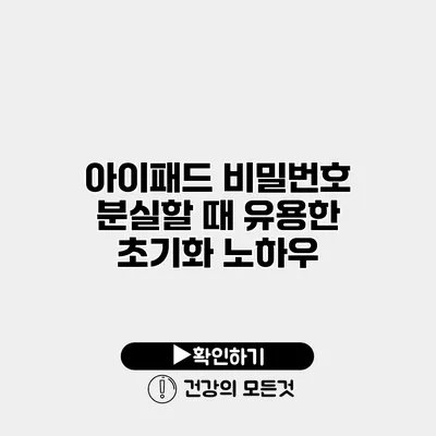 아이패드 비밀번호 분실할 때 유용한 초기화 노하우