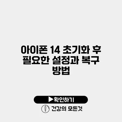 아이폰 14 초기화 후 필요한 설정과 복구 방법