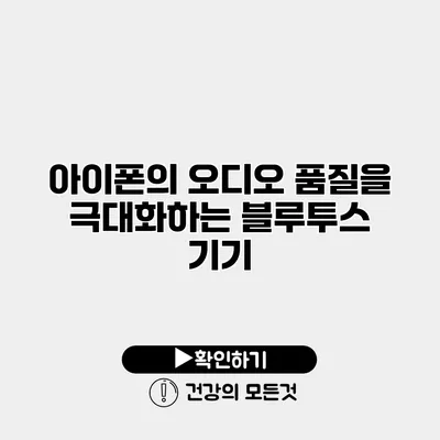 아이폰의 오디오 품질을 극대화하는 블루투스 기기