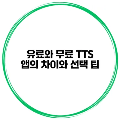 유료와 무료 TTS 앱의 차이와 선택 팁